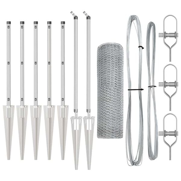 vidaXL Fence Post Silver 10 x 0.4 m (13 mm mesh) Steel