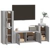 vidaXL 4 Piece TV Cabinet Set Grey Sonoma Engineered Wood