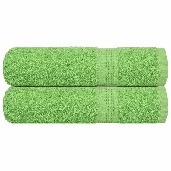vidaXL Hand Towels "FROGN" 2 pcs Apple Green 50x100 cm 360 gsm