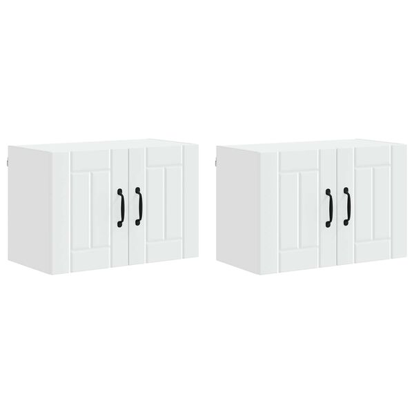 vidaXL Kitchen Cabinet 2 pcs White 60 x 31 x 40 cm Engineered Wood