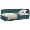 vidaXL Corner Bed Frame with Headboard Dark Green 90 x 200 cm Fabric