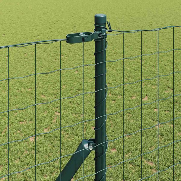 vidaXL Fence with Post Green 1.5 x 10 m Steel