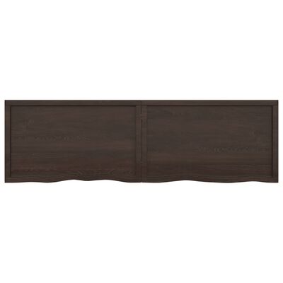vidaXL Bathroom Countertop Dark Brown 200x60x(2-4) cm Treated Solid Wood