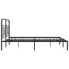 vidaXL Metal Bed Frame without Mattress with Headboard Black 140x190cm