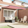 vidaXL Retractable Awning Manual Red and White 350 x 250 cm