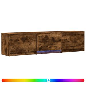 vidaXL TV Cabinet with LED Smoked Oak 165 x 34 x 40 cm Engineered Wood