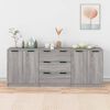 vidaXL 3 Piece Sideboards Grey Sonama Engineered Wood