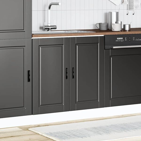 vidaXL Sink Base Cabinet "Porto" Black 80x46x81.5 cm Engineered Wood
