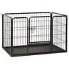 vidaXL Dog Playpen | Black | Powder-coated steel | 91.5x59x61 cm | Foldable