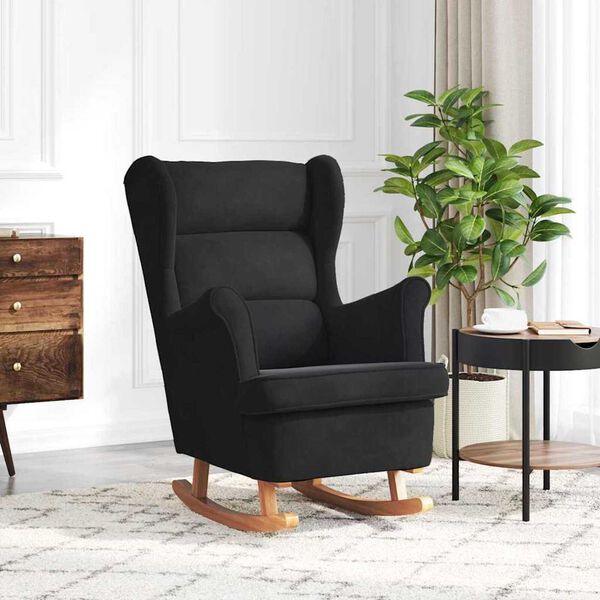vidaXL Rocking Chair with Cushion Black 92 x 71 x 100 cm Plywood