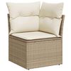 vidaXL 11 Piece Garden Sofa Set with Cushions Beige Poly Rattan Acacia
