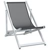 vidaXL Folding Beach Chairs 2 pcs Grey Aluminium and Textilene