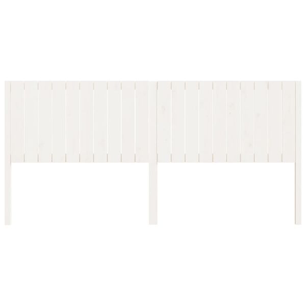 vidaXL Bed Headboard White 205.5x4x100 cm Solid Wood Pine