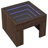 vidaXL Bedside Table with Infinity LED Brown Oak 40x40x30 cm