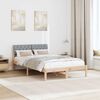 vidaXL Bed frame Brown and light grey 120 x 190 cm Solid pine wood