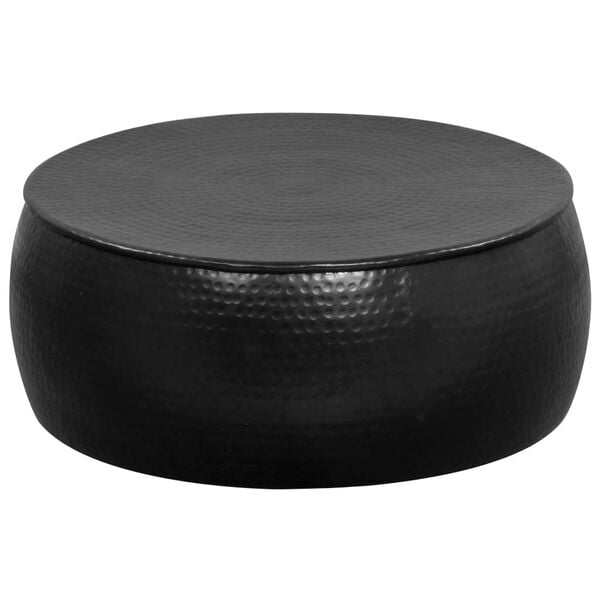 vidaXL Coffee Table Hammered Aluminium 70x30 cm Black