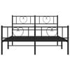 vidaXL Metal Bed Frame without Mattress with Footboard Black 140x190cm