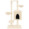 vidaXL Cat Tree with Sisal Scratching Posts Cream 117 cm