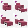 vidaXL Single Sofa Bed Reclining Wine red 90 x 165 x 87 cm Velvet