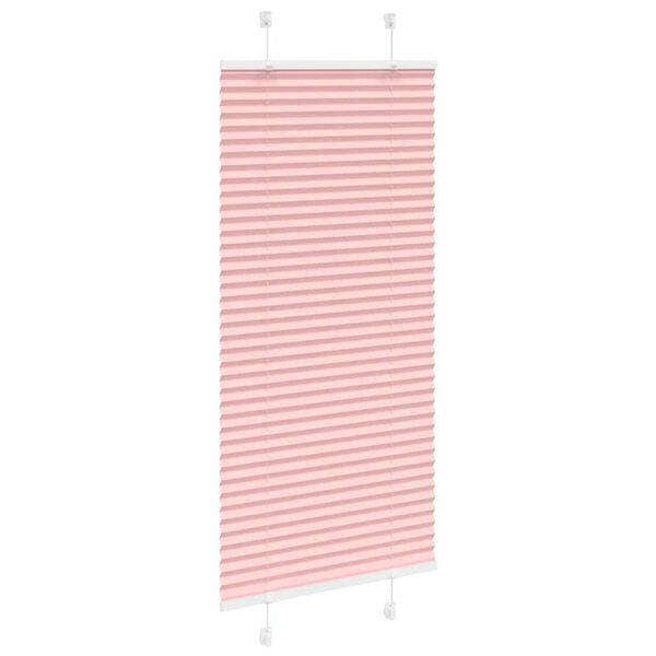 vidaXL Pleated Blind Pink 55x100 cm Fabric Width 54.4 cm Polyester