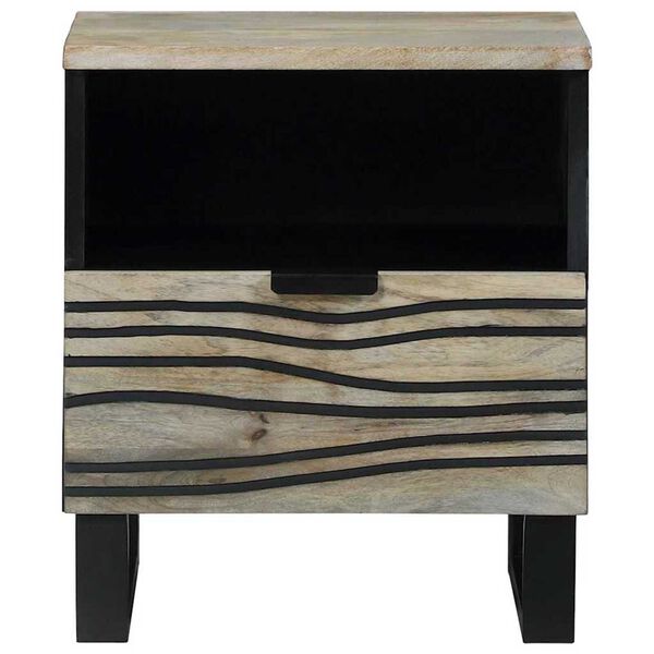 vidaXL Bedside Cabinet 2 pcs White and Black 40 x 33 x 46 cm