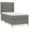 vidaXL Box Spring Bed with Mattress Dark Grey 90x190 cm Fabric