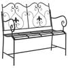 vidaXL Garden Bench Black 104 x 54 x 93 cm Steel