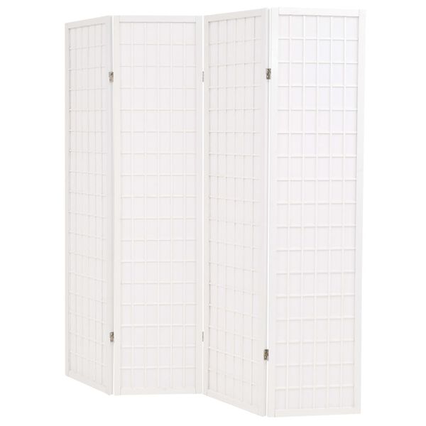vidaXL Folding 4-Panel Room Divider Japanese Style 160x170 cm White