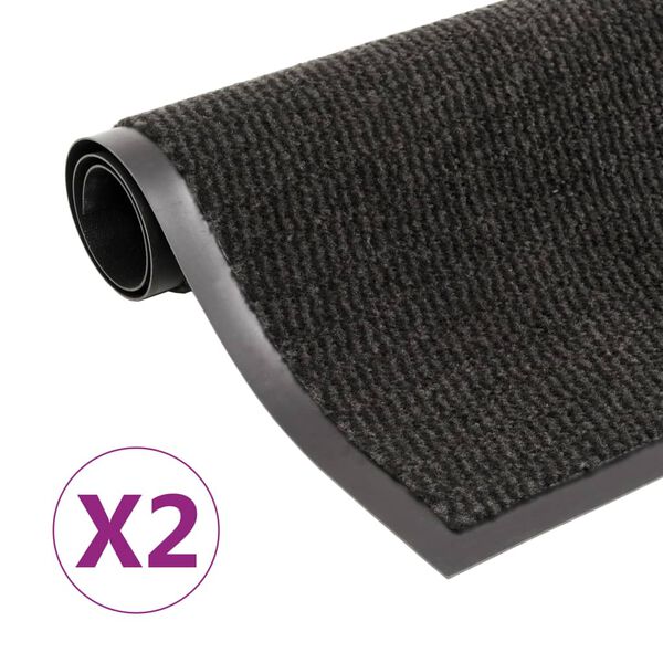 vidaXL Dust Control Mats 2 pcs Rectangular Tufted 80x120 cm Black