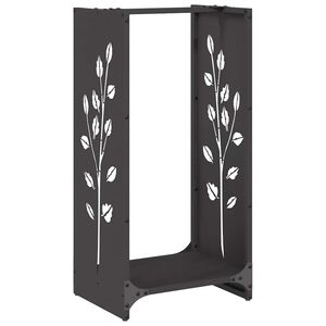 vidaXL Firewood Rack Black 40x30x80 cm Cold-rolled steel