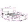vidaXL Bed frame Brown and dark grey 120 x 190 cm Solid pine wood