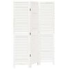 vidaXL Room Divider 3 Panels White Solid Wood Paulownia