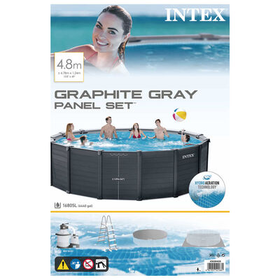 Intex Above Ground Pool Set Graphite Gray Panel 478x124 cm