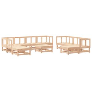 vidaXL 11 Piece Garden Lounge Set Solid Wood Pine