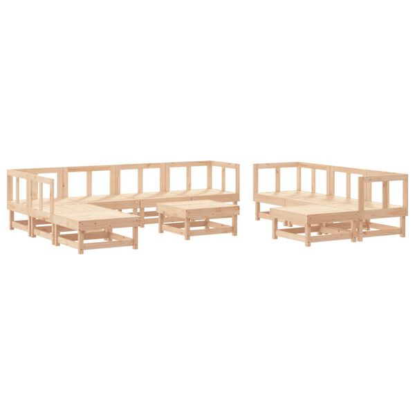 vidaXL 11 Piece Garden Lounge Set Solid Wood Pine