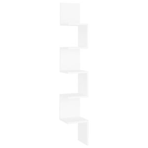 vidaXL Wall Corner Shelf White 20x20x127,5 cm Engineered Wood