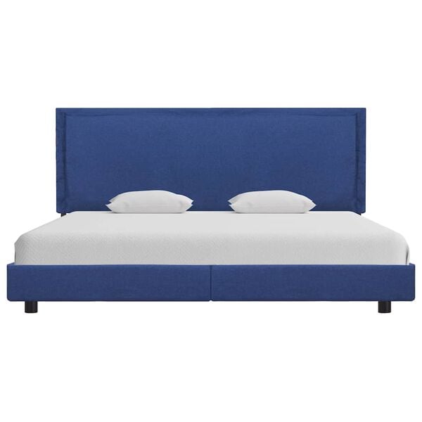 vidaXL Bed Frame without Mattress Blue Fabric 150x200 cm King Size
