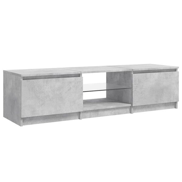 vidaXL TV Cabinet with LED Lights Concrete Grey 140x40x36 cm