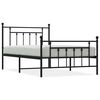 vidaXL Metal Bed Frame without Mattress with Footboard Black 100x200cm