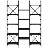 vidaXL Bookshelf Black 127.5x28.5x172.5 cm Engineered Wood