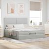 vidaXL Ottoman Bed with Mattresses Light Grey 180x200cm Velvet