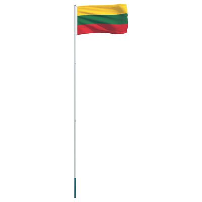 vidaXL Lithuania Flag and Pole Aluminium 4 m
