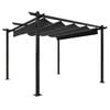 vidaXL Garden Gazebo | Anthracite | Powder-coated steel | 3x3 m | Retractable