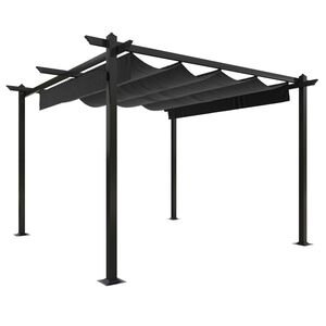 vidaXL Garden Gazebo | Anthracite | Powder-coated steel | 3x3 m | Retractable