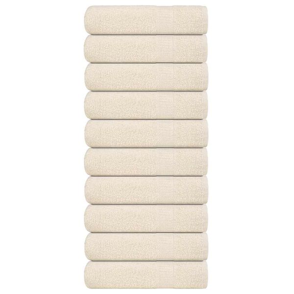vidaXL Shower Towels 10 pcs "FROGN" Cream 70x140 cm 100% Cotton