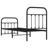 vidaXL Metal Bed Frame without Mattress with Footboard Black 75x190cm