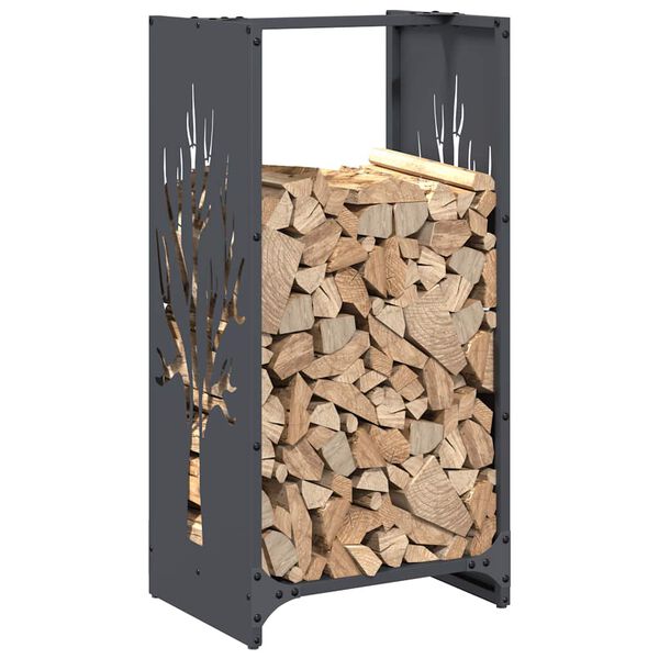 vidaXL Firewood Rack Anthracite 40x30x80 cm Cold-rolled steel