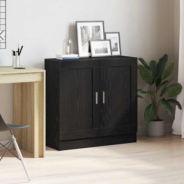 vidaXL Book Cabinet Black Oak 82.5 x 30.5 x 80 cm Engineered Wood