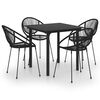 vidaXL 5 Piece Outdoor Dining Set PVC Rattan Black