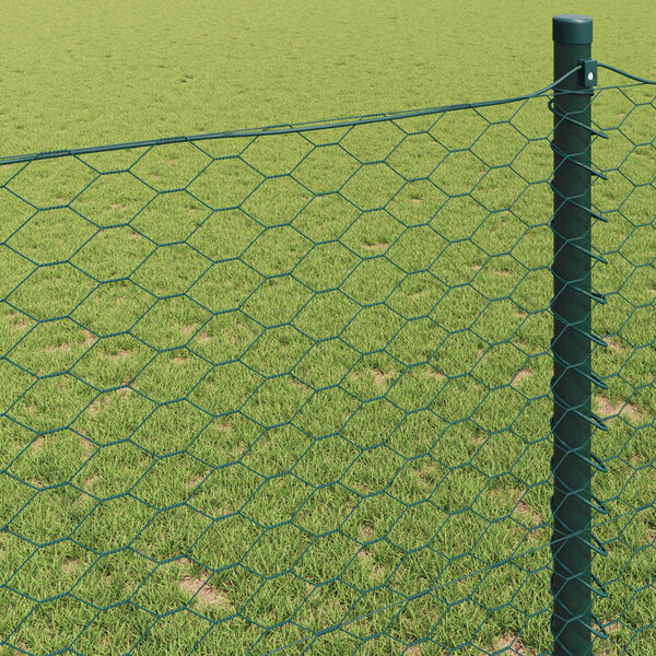 vidaXL Hexagon Fence Green 0.8 x 10 m PVC